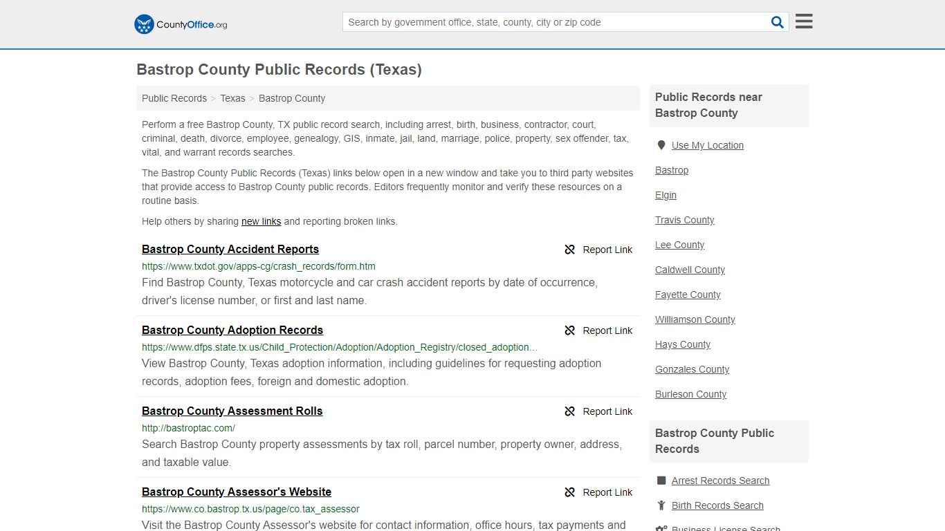 Public Records - Bastrop County, TX (Business, Criminal ...